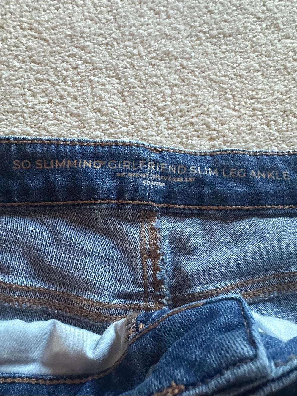 Chico's Dark Blue Straight-Leg Women's Jeans - Picture 3 of 4